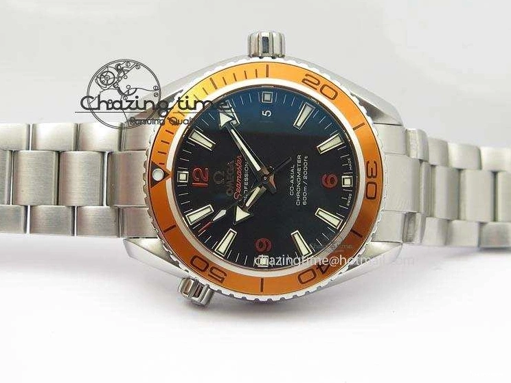 0404 Planet Ocean SS Bp Maker 45mm Orange Bezel On SS Bracelet A DailyWear 8216